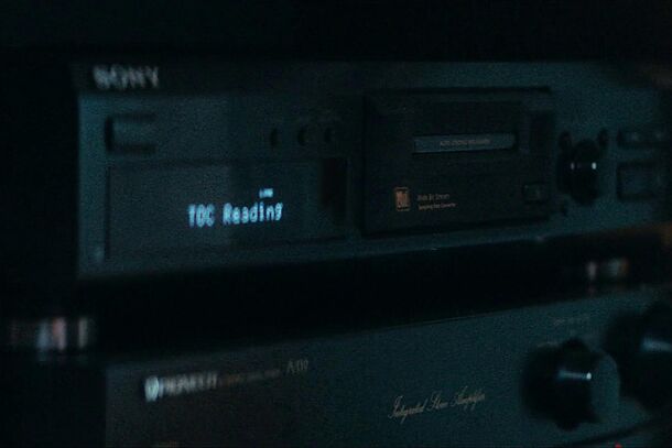 A cassette deck playing back a recording in A Private Life