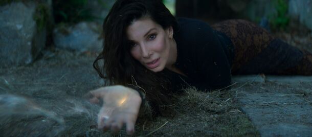 Sandra Bullock casting on the ground in Practical Magic 2