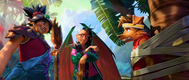 The creatures of Nakali crowding through the jungle in Forgotten Island