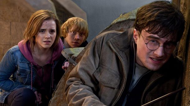 Harry, Ron and Hermione in the original Harry Potter films