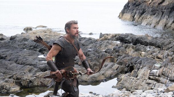 Matt Damon as Odysseus in The Odyssey (2026). He is the only cast member Universal is campaigning for Best Actor