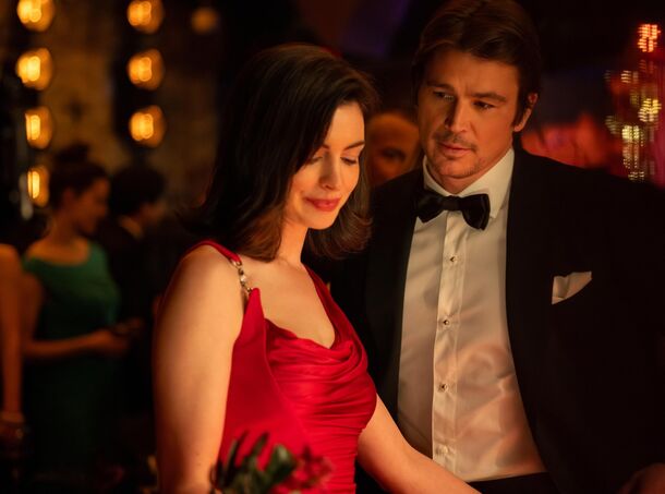 Anne Hathaway and Josh Hartnett as Verity and Jeremy Crawford in Verity (2026). The $40 million thriller had made $122.2 million worldwide by October 18