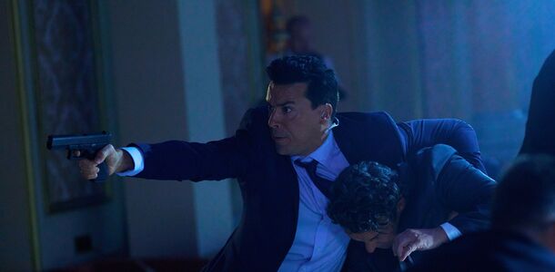 Tewfik Jallab as protection officer Vincent Taleb in Paris Has Fallen (2024). The series is set in the universe of Gerard Butler's Has Fallen films