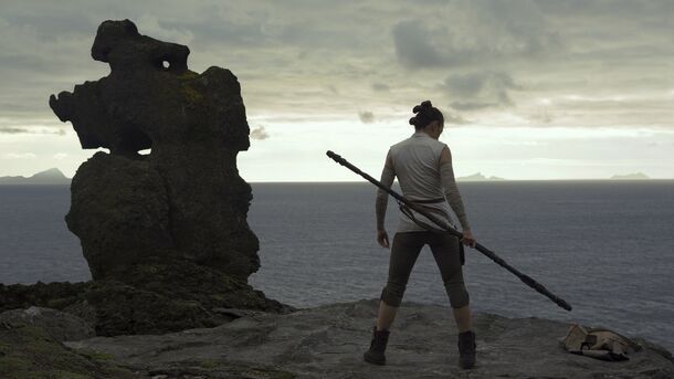 Daisy Ridley as Rey on Ahch-To in Star Wars: The Last Jedi (2017). Kathleen Kennedy ran Lucasfilm for 13 years before stepping down in January 2026