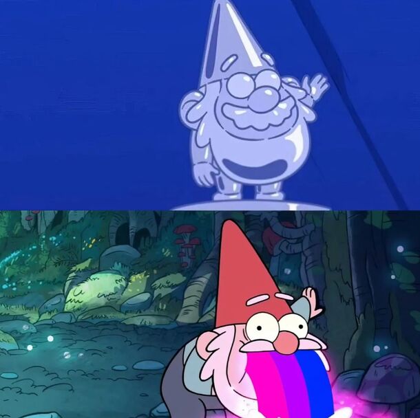 Yep, That’s Him: One of the Biggest 'Gravity Falls' Theories Confirmed 13 Years Later — Thanks to Gnome Who Throws Up Rainbow - image 1