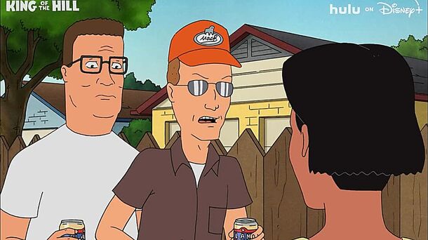 Hank Hill and the neighbours in the alley in King of the Hill