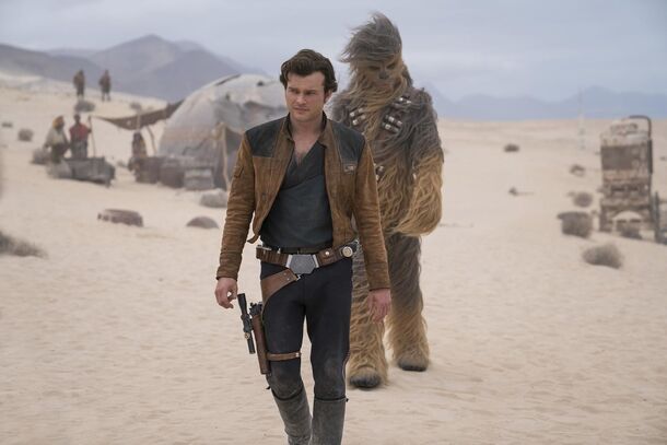 Alden Ehrenreich and Chewbacca in Solo: A Star Wars Story