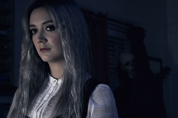 Billie Lourd in American Horror Story. She is back for AHS 13 — the season she was promoting on The View when the talk turned to her kids watching Carrie Fisher