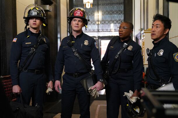 Line of Fire (2026) — Peter Krause as Mike Hollingsworth, a Secret Service agent one week from retirement, between the two sons who work for the Secret Service and the Justice Department