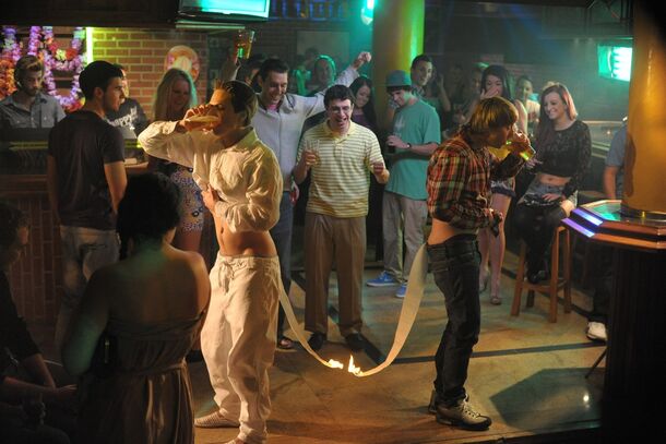 The four Inbetweeners lads in the club