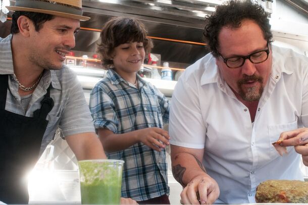 Making a pressed sandwich in the food truck in Chef