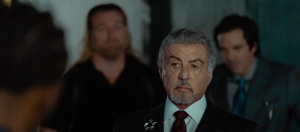 Sylvester Stallone as Dwight Manfredi in Tulsa King (2022). Season 4 premieres October 16 on Paramount+, and season 5 moves Dwight back to New York