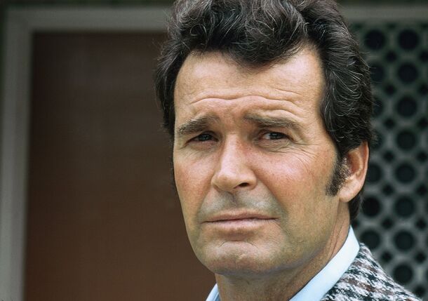 James Garner as Jim Rockford in The Rockford Files (1974). Before taking the role in NBC's reboot, David Boreanaz called Garner's daughter Gigi for her blessing