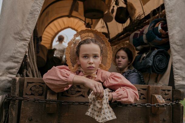 Skywalker Hughes and Alice Halsey in Little House on the Prairie (2026). Season 2 moves the Ingalls family to Walnut Grove, Minnesota, and wrapped filming in October