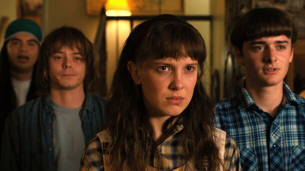 Millie Bobby Brown, Noah Schnapp and Charlie Heaton in Stranger Things (2016). The show's music supervisor tried to license Stairway to Heaven for the series finale and ended up with Prince's Purple Rain