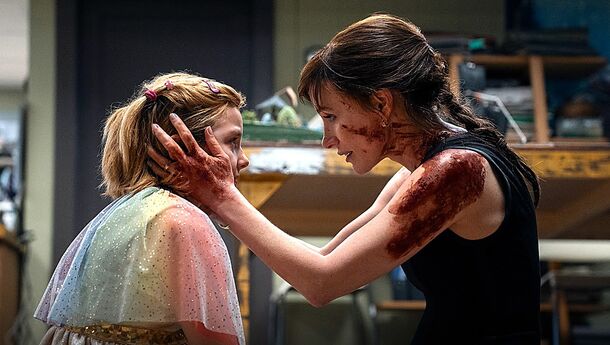 Jessica Chastain and Arabella Olivia Clark in Other Mommy (2026). Chastain plays both Bela's mother, Ursula, and the creature that wears her face to get close to Bela