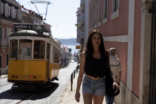 Margaret Qualley as Maya in Love of Your Life (2026). After Charlie's death, Maya runs to Portugal, where she meets Felix