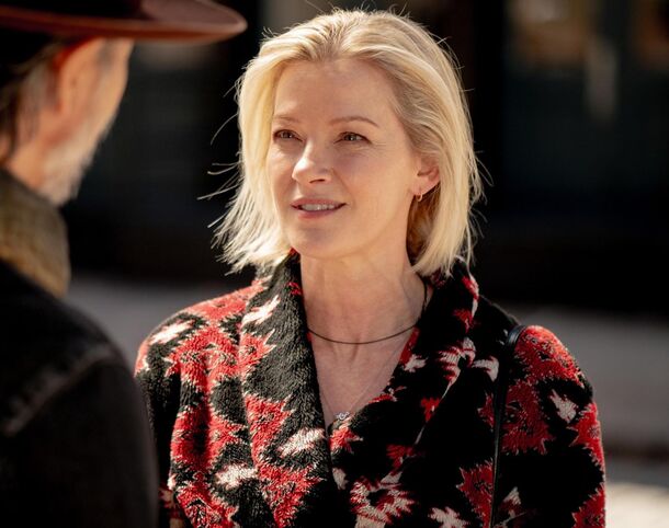 Gretchen Mol in Millers in Marriage (2024). In Tulsa King season 4 she joins as series regular Amanda Clark, a Tulsa politician