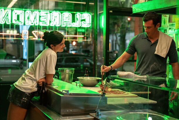 Callum Turner and Monica Barbaro in One Night Only (2026). Will Gluck rewrote the script that topped the 2024 Black List and cut nearly all the sex in editing