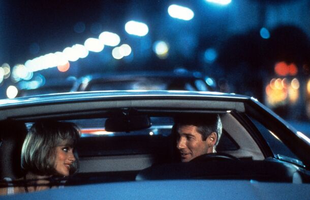 Julia Roberts and Richard Gere in Pretty Woman (1990). In J.F. Lawton's original script, titled 3000, Vivian throws herself out of Edward's limo at the end of the week