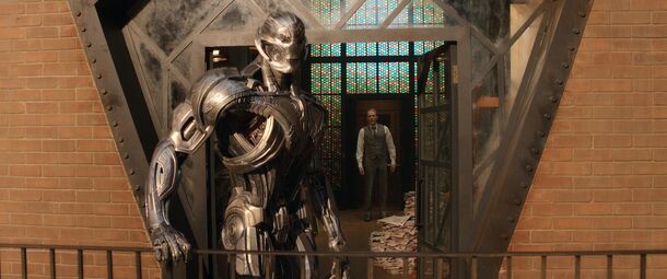 A dormant synthezoid body in VisionQuest (2026). The Disney+ series premieres October 14 and brings back James Spader as Ultron