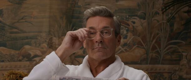Jon Hamm as himself in Gail Daughtry and the Celebrity Sex Pass (2026). He is the celebrity Gail, played by Zoey Deutch, names on her sex pass