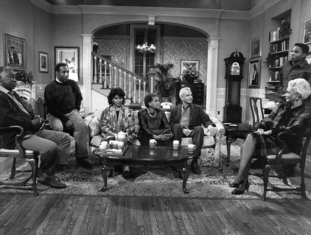 The Huxtable living room on The Cosby Show, the house Denise left for Hillman