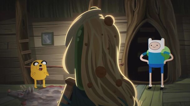 Finn and Jake outside the tree house in Adventure Time: Side Quests