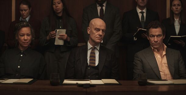 Both sides of the case facing each other across the table in War