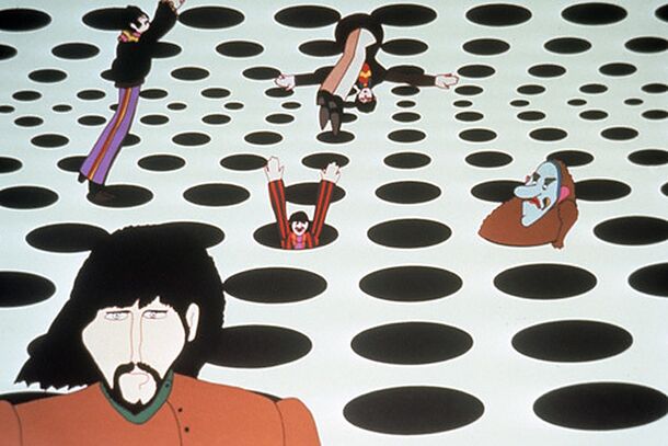 The Sea of Holes sequence from Yellow Submarine (1968), art-directed by Heinz Edelmann. Peter Max never worked on the film