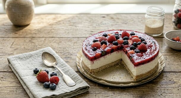 You Only Need Cookies, Cottage Cheese, and Fresh Berries for This Epic No-Bake Fridge Cake