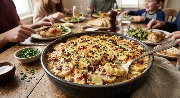 Craving Something Cozy? This Ultra-Creamy Garlic Bacon Potato Bake Will Disappear in Minutes