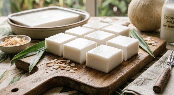 The Island-Style Haupia Puddding That Delivers Pure Coconut Perfection with Zero Baking Effort
