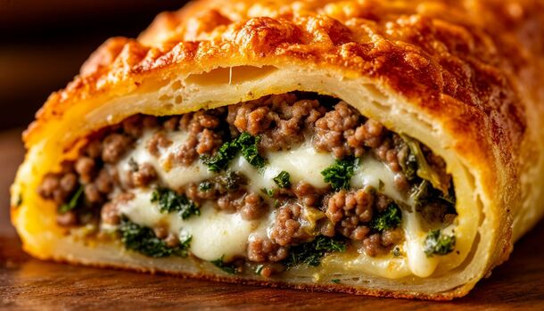 The Perfect Centerpiece: A Hearty Meat-Stuffed Potato Roll That Looks as Good as It Tastes