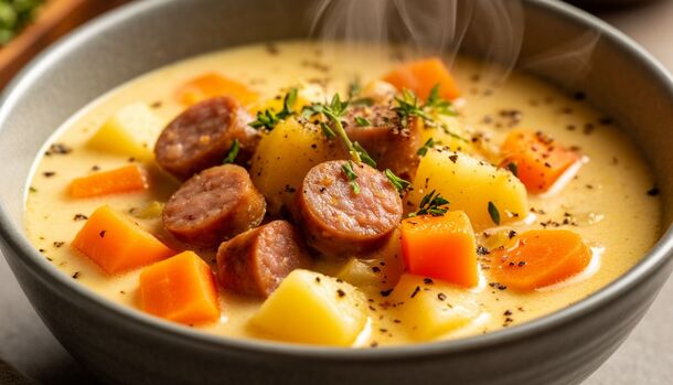 Dinner in 15 Minutes: The Authentic German Creamy Sausage Soup You Need to Try