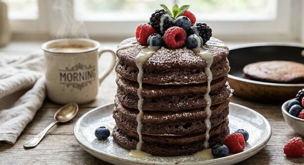 These Yeast-Free Chocolate Pancakes Are the Absolute Ultimate Fluffy Breakfast Shortcut