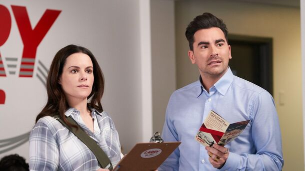 Schitt's Creek's Emily Hampshire Got No Shame When It Comes to Taking Stuff From Set
