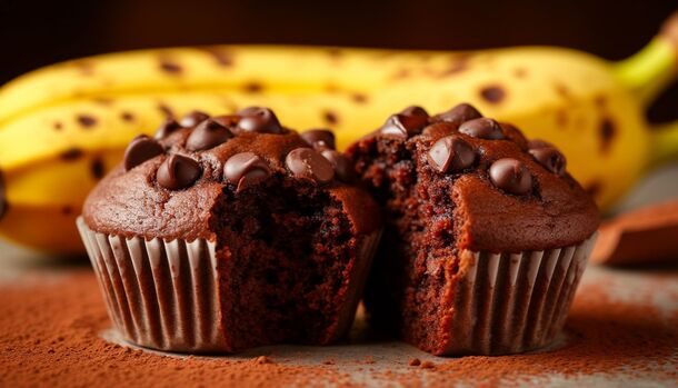 Melts in Your Mouth: Double Chocolate Banana Muffins That Are So Good, You Won’t Believe They Are Home-Baked