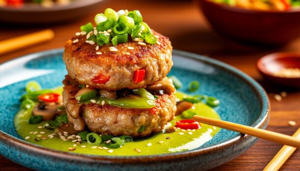 These Chinese-Style Mini Chicken Patties With Teriyaki & Green Onion Are Pure Comfort Food