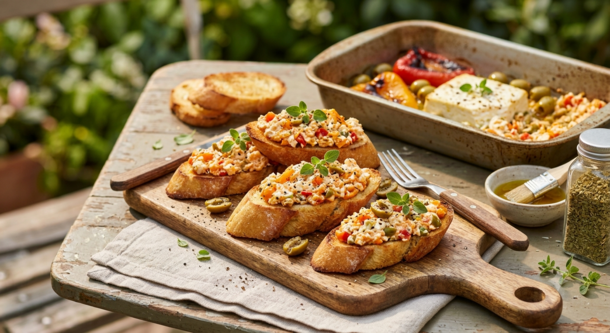 Baked Feta & Pepper Crostini: The 3-Ingredient Summer App You'll Make All Season