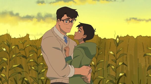 When does Lois find out in My Adventures with Superman? Clark's whole disguise is a pair of glasses and not much else