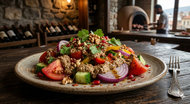 A Taste of Tbilisi: Mastering the Traditional Nut-Crusted Salad Usually Served with Georgian BBQ