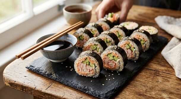 These 3-Minute Lazy Sushi Rolls Are the Ultimate Instant Craving Hack