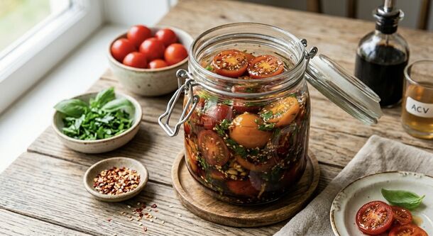 7-Minute Quick-Pickled Korean Tomatoes: The Ultimate Spicy, Fresh Side Dish for Meat and Potatoes