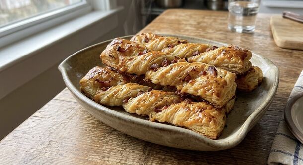 These Crispy Bacon and Cheese Puff Pastry Twists Disappear Faster Than Pizza