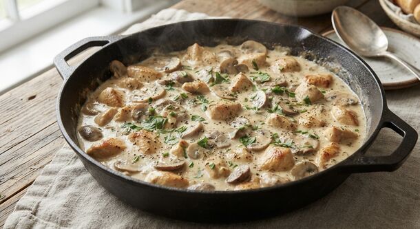 This 20-Minute Creamy Chicken and Mushroom Skillet Feels Like a Restaurant Dinner