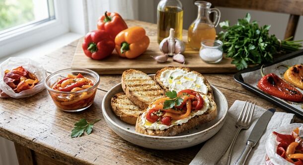 These Easy Marinated Peppers Are the Perfect Crispy Toast Topping