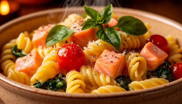 The Ultimate 20-Minute Lazy Dinner: A Creamy Baked Salmon Pasta That Practically Cooks Itself