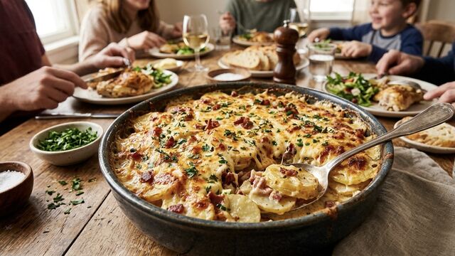 Craving Something Cozy? This Ultra-Creamy Garlic Bacon Potato Bake Will Disappear in Minutes