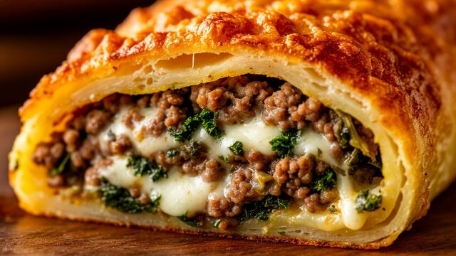 The Perfect Centerpiece: A Hearty Meat-Stuffed Potato Roll That Looks as Good as It Tastes
